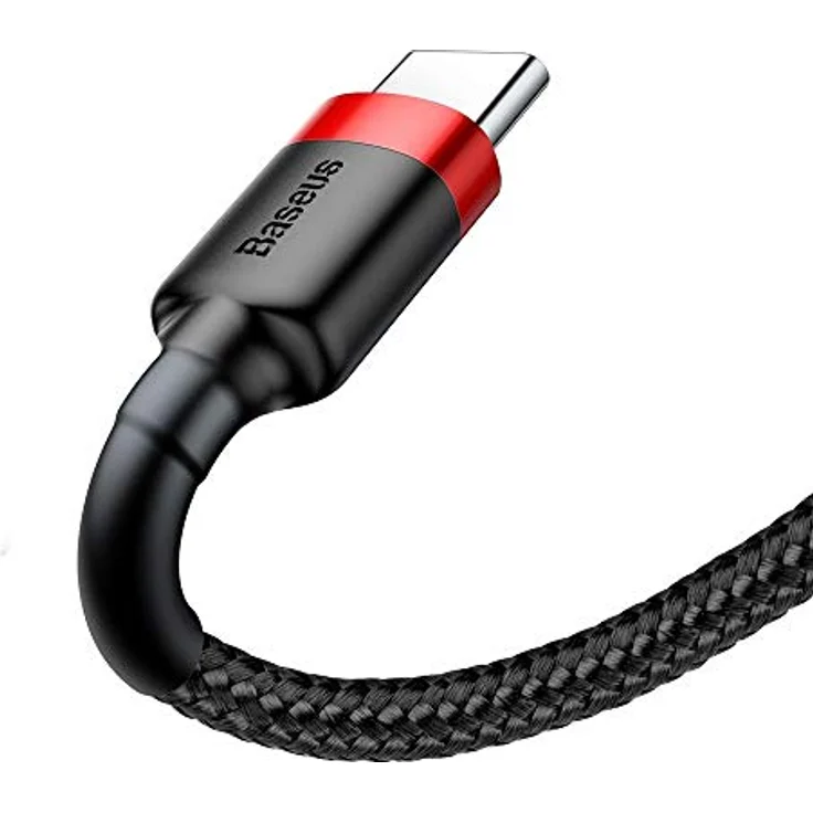 Baseus Cafule Kabel, strapazierfähiges USB/USB-C Kabel mit Schnellladung QC3.0, 2A, 3m, schwarz-rot – Bild 2