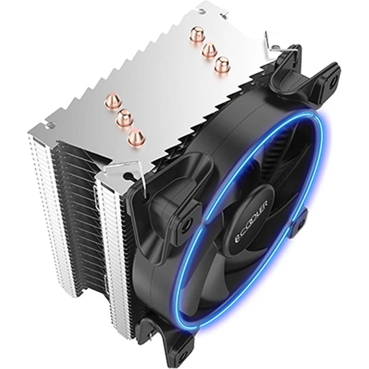 Pccooler GI-X4B-V2 Corona, 148 mm CPU Kühler mit blauem LED Lüfter, kompatibel mit Intel und AMD Sockeln, TDP 160 W