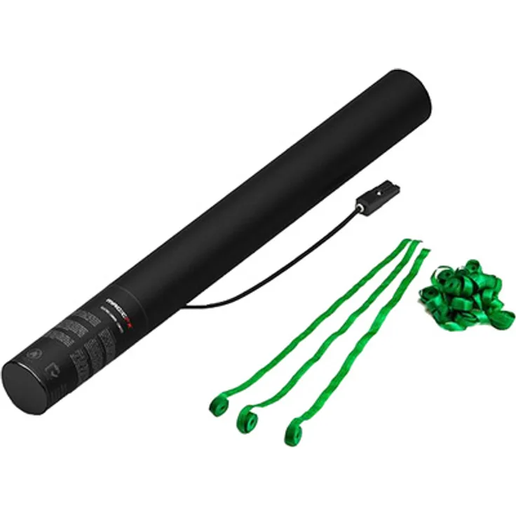 Magic FX E Cannon 50 cm Streamer Dunkelgrün, elektrische Konfetti Kanone mit 12 m Reichweite