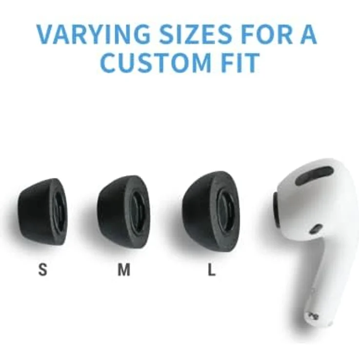 Comply Foam Tips 2.0 für AirPods Pro, Memory Foam Ohrpassstücke mit TechDefender, 3 Paar in Schwarz, Größen S/M/L – Bild 11