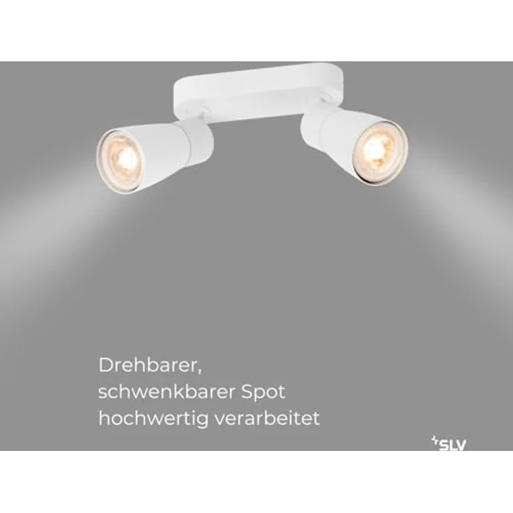SLV PURI 2.0 DOME, Deckenleuchte, Wandleuchte, Weiß - Flexible Gestaltung, Reduzierter Look, Aluminium und Kunststoff – Bild 2