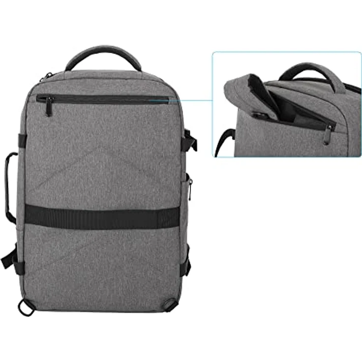 Manhattan 440370 Rucksack für Notebook, 17,3 Zoll, Handgepäck, Rom, Grau – Bild 2