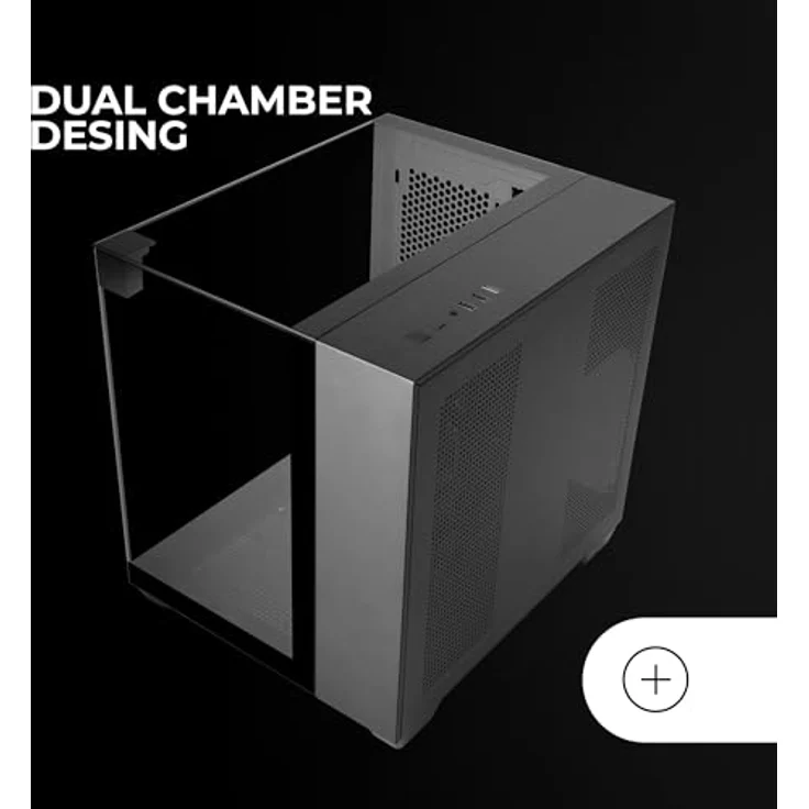 Mars Gaming MC-VISIONM, Kompaktes Mini Tower PC-Gehäuse mit 3-seitigem Temperglas, Schwarz, für MicroATX und Mini-ITX, bis zu 5 Lüfter und 240 mm Flüssigkeitskühlung – Bild 5