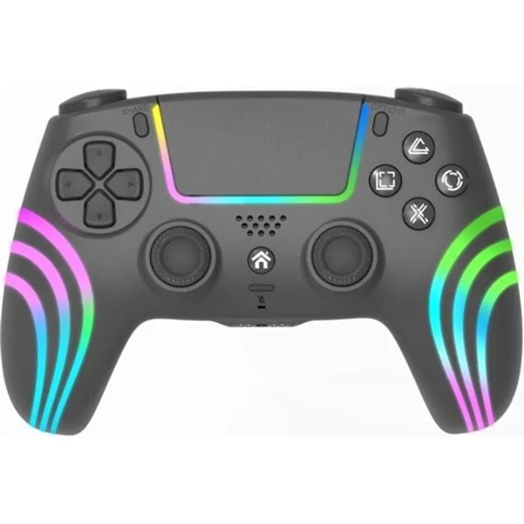 Deep Explorer Wave, kabelloser Controller für Sony PlayStation 4 und PC, wiederaufladbarer 1000-mAh-Akku, schwarz