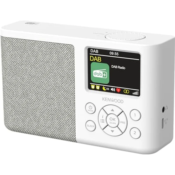 Kenwood CR-M33DAB-W - Tragbares DAB+ Radio mit Bluetooth, integriertem Li-Ion Akku & 6,1cm Farbdisplay, USB-C Ladeanschluss, Kopfhörer-Ausgang (Stereo), Weiß – Bild 2