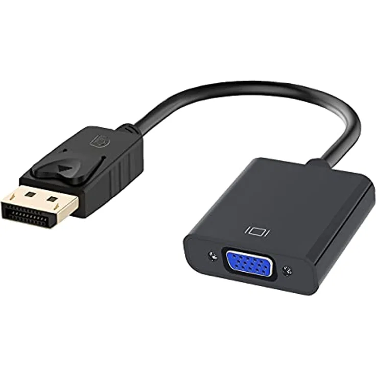 Jsdoin 1080p vergoldeter DP-auf-VGA-Adapter (Stecker auf Buchse), kompatibel mit Lenovo, Dell, HP, ASUS