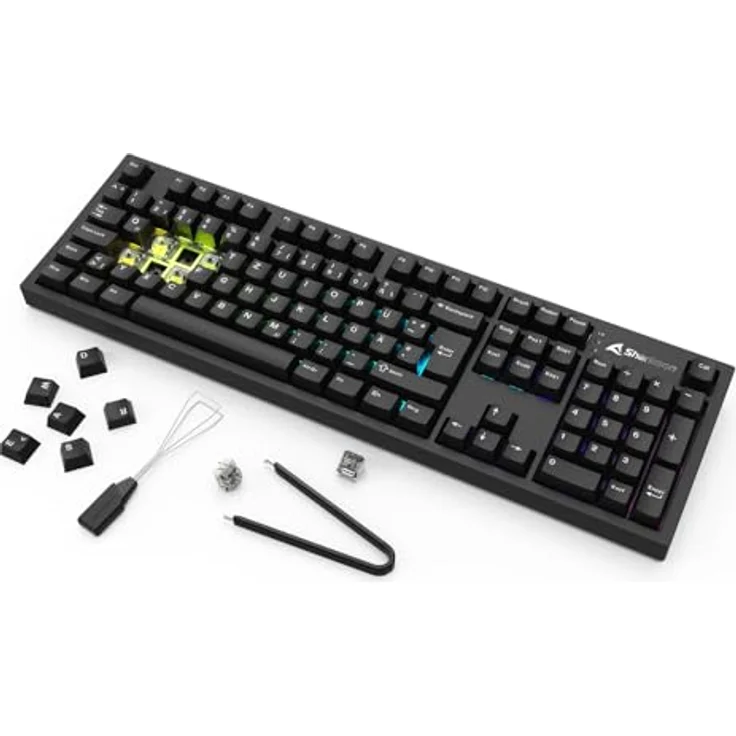 Sharkoon OfficePal KB70W Silent, kabellose mechanische Tastatur mit PBT-Tastenkappen, RGB-Beleuchtung und leiser Dämpfung – Bild 9