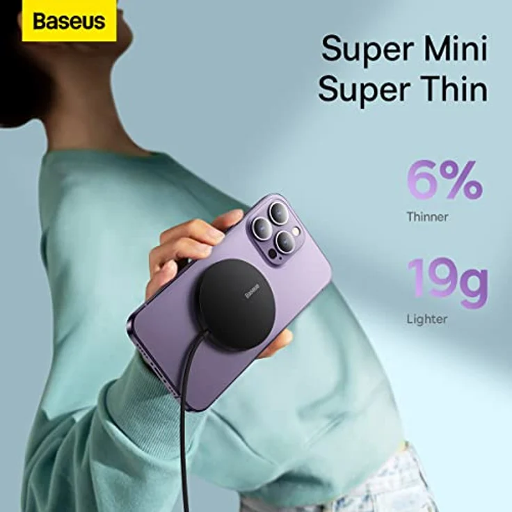 Baseus Wireless Charger Magnetic Simple Mini3, 15W Black - Hochwertige Leistung, Ergonomisches Design und Ideale Qualität – Bild 5