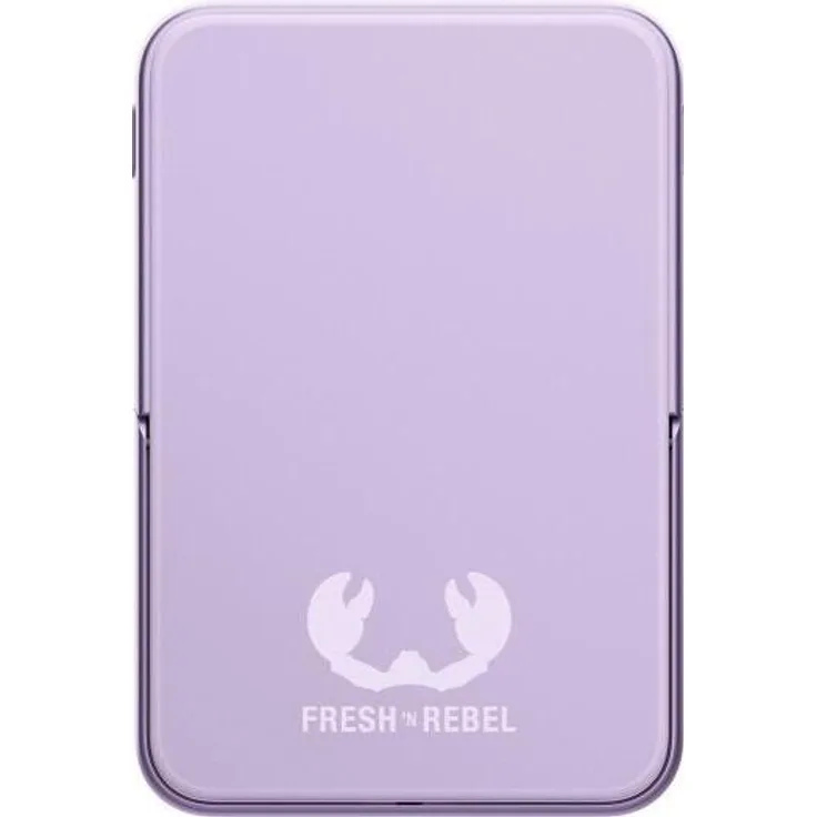 FRESH 'N REBEL Magnet Wireless Powerbank 5000mAh, Dreamy Lilac, kompatibel mit MagSafe iPhones, integrierter Ständer, 6 Sicherheitsfunktionen