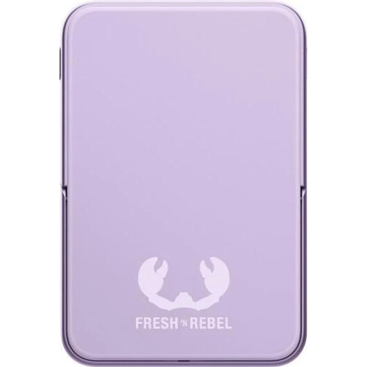 FRESH 'N REBEL Magnet Wireless Powerbank 5000mAh, Dreamy Lilac, kompatibel mit MagSafe iPhones, integrierter Ständer, 6 Sicherheitsfunktionen