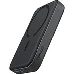 Baseus Magsafe Powerbank, 10000mAh Magnetische Powerbank für iPhone 14/13/12 Serie, Externer Akku mit PD 20W USB-C, Kabellose Powerbank mit Magnet, Powerbank Klein und Leistungsstark, Schwarz