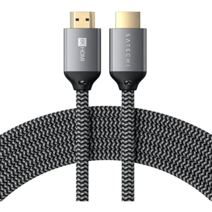 SATECHI 8K ULTRA HD HDMI 2.1 Kabel 2m, hochwertiges HDMI-Kabel in geflochtener Nylonummantelung – Bild 1