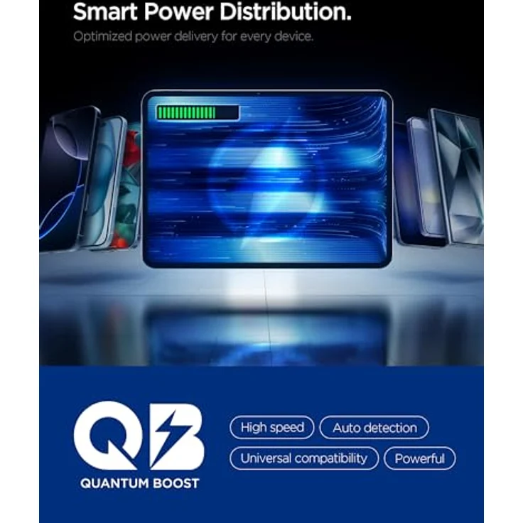 Spigen ArcStation Essential GaN 47W 2-Port USB-C Ladegerät, PPS Schnellladegerät mit PD 3.0 für iPhone 17/16/15 Pro Max, Galaxy S25 Ultra, iPad - Schwarz – Bild 5