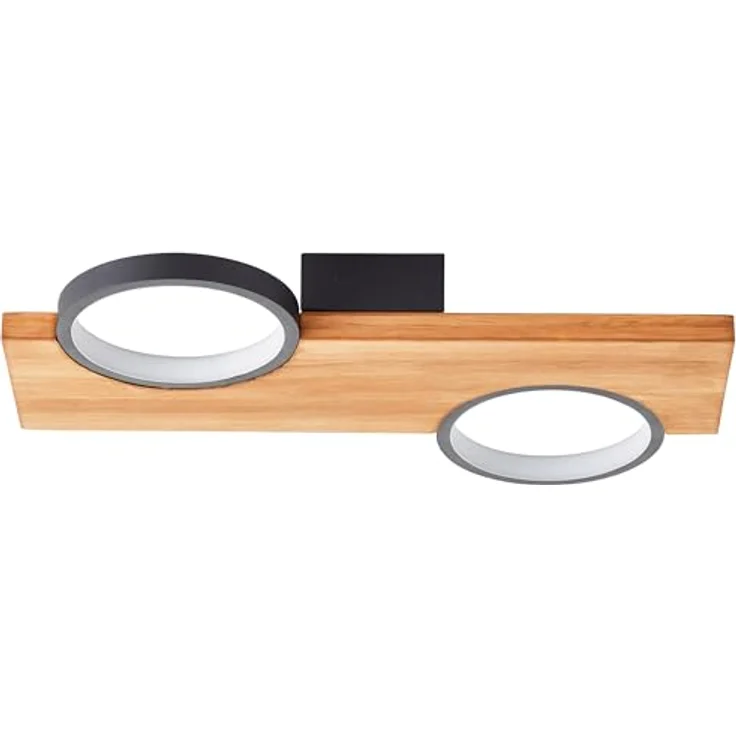 Brilliant Lampe Cheesy LED Deckenleuchte 40x25cm matt schwarz/holz braun 14 W LED integriert, Energieeffizientes warmweißes Licht, nachhaltiges Holz - FSC-zertifiziert – Bild 4
