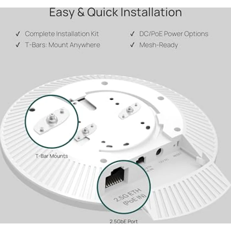 TP-Link Omada EAP770, Tri-Band Access Point mit WiFi 7, 4800 Mbit/s, 2,5 GLAN, PoE 802.3at – Bild 6