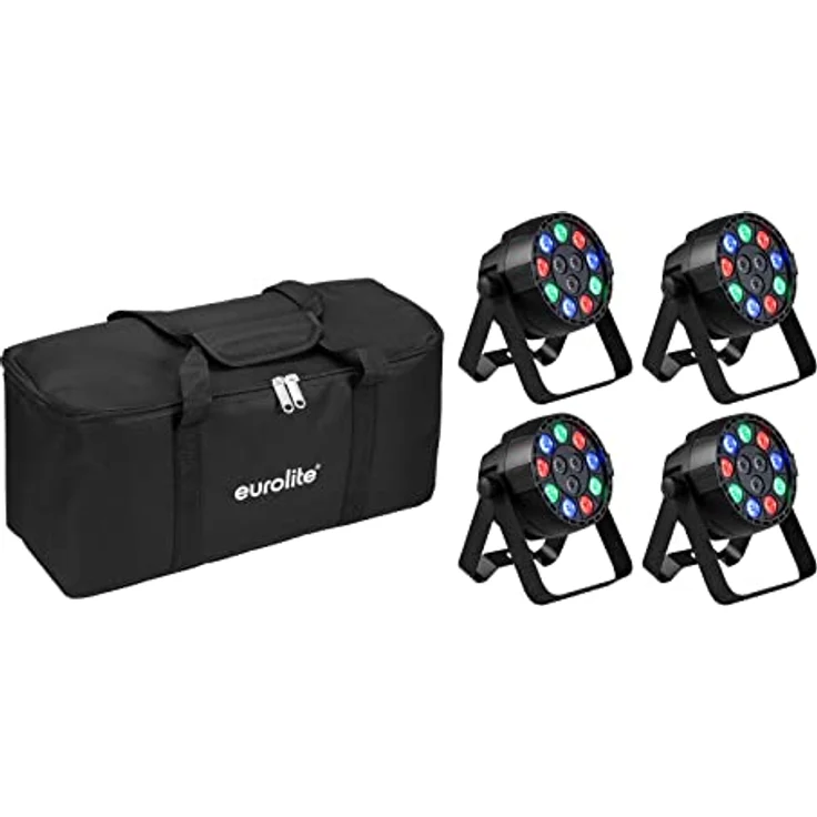 EUROLITE Set 4x AKKU Mini PARty RGBW Spot MK2 + Soft-Bag – Bild 1