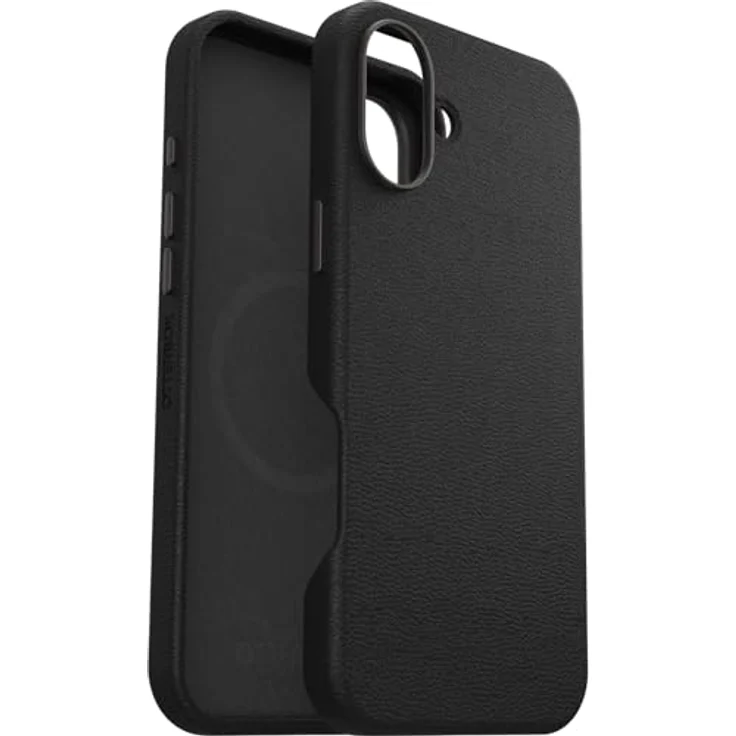 OtterBox Symmetry Series Cactus Leather MagSafe Hülle für iPhone 16 Plus, stoßfest, sturzsicher, dünne Schutzhülle, 3X getestet nach Militärstandard, Schwarz – Bild 1