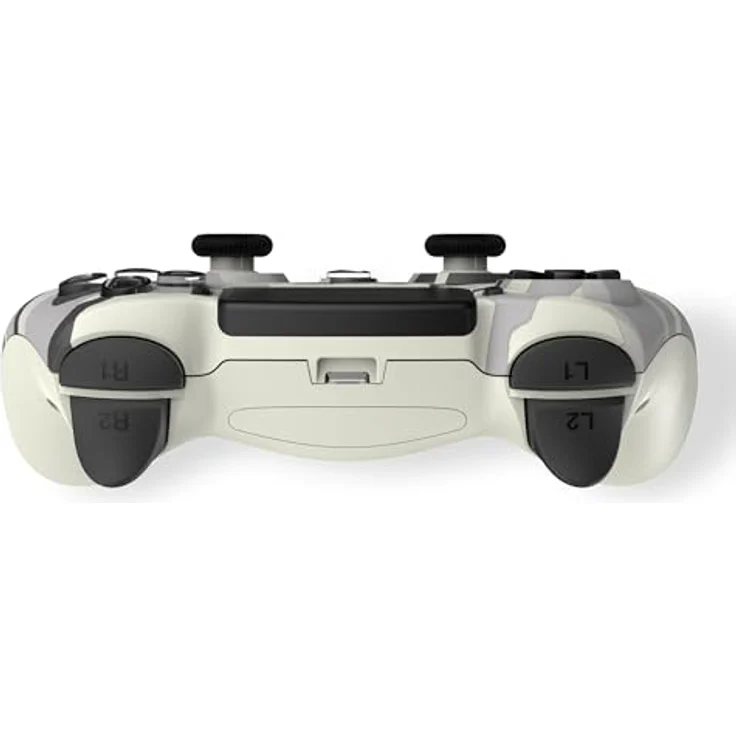 Trade Invaders Wireless Controller für PS4, 3,5mm Klinkenanschluss, LED-White Camo, drahtlos mit vibrierenden Tasten, Weiss – Bild 5