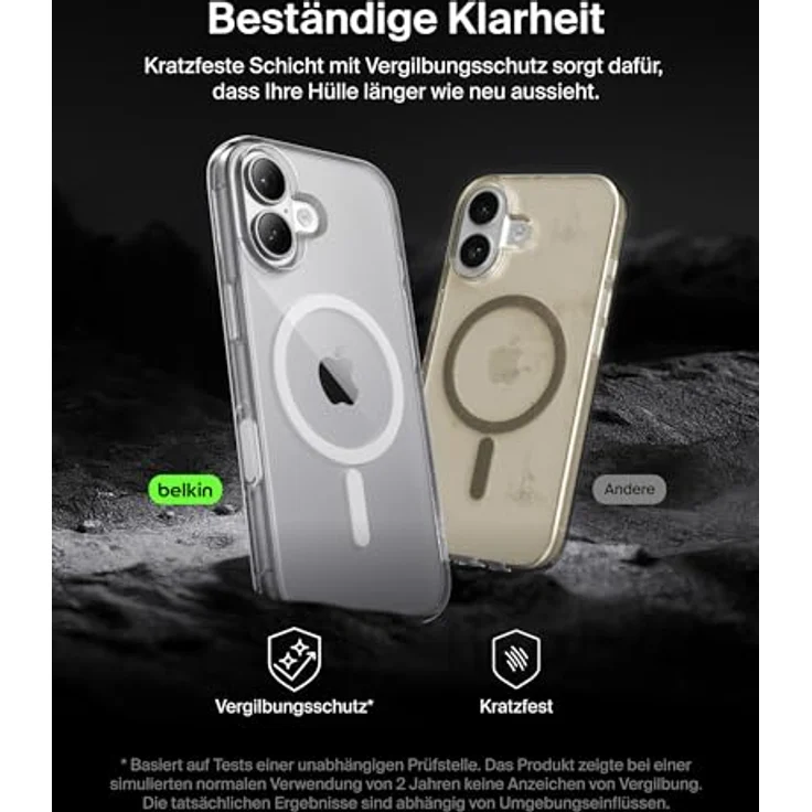 Belkin SheerForce MSA030hqCL, transparente Schutzhülle für iPhone 17, Sturzschutz bis 4 Meter, kabelloses Laden, kratzfeste Oberfläche – Bild 6