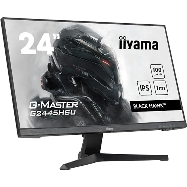 iiyama G-Master Black Hawk G2445HSU-B1 24" IPS LED Gaming Monitor Full-HD HDMI DP USB2.0 1ms FreeSync schwarz, mit IPS-Panel-Technologie, 100Hz Bildwiederholfrequenz und 1ms MPRT – Bild 3