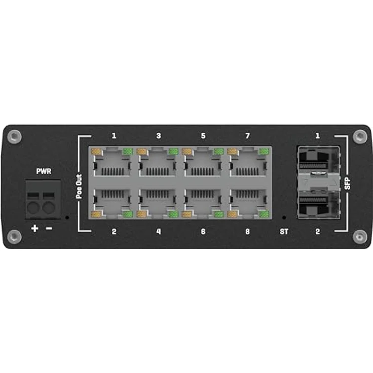 Teltonika TSW202 (10 Ports), Netzwerk Switch, Schwarz mit PoE+ und 2 Hochleistungs-SFP-Ports – Bild 5