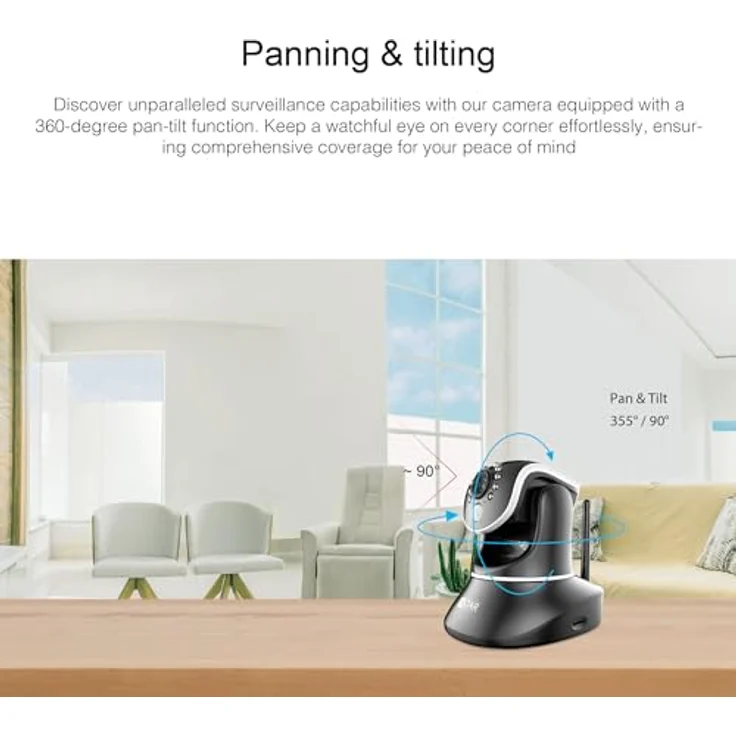 INSTAR IN-8815 4K IP Überwachungskamera Innen schwarz, steuerbar (PT), AI-Bewegungserkennung, IR-Nachtsicht, HomeKit-kompatibel, WPA3, 32GB-1TB Speicher – Bild 3