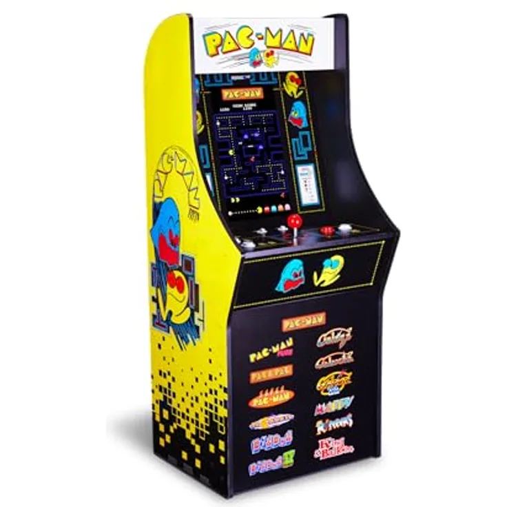 Arcade1Up PAC-MAN Classic Slim Edition, Arcade-Spielkonsole mit 15.6 Zoll LCD und 12 integrierten Spielen