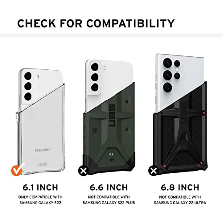 Urban Armor Gear Plasma Schutzhülle Samsung Galaxy S22, sturzfestes Cover mit Wireless Charging, grau transparent – Bild 2