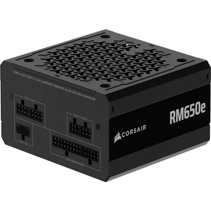 Corsair RM650e (2025) Fully Modular Low-Noise ATX Power Supply – Cybenetics Gold Efficiency, 105°C-Rated Capacitors, Modern Standby Mode (Black) – Bild 1