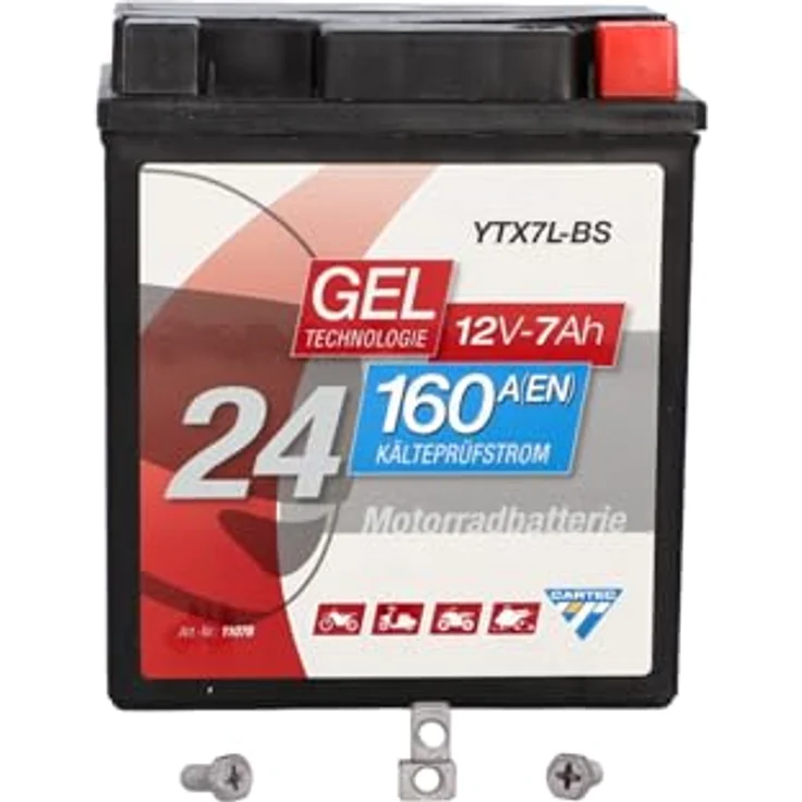 Cartec GEL Batterie YTX7L-BS, 6Ah 100A, wartungsfrei und rüttelfest, ideal für Motorräder und Quads – Bild 7