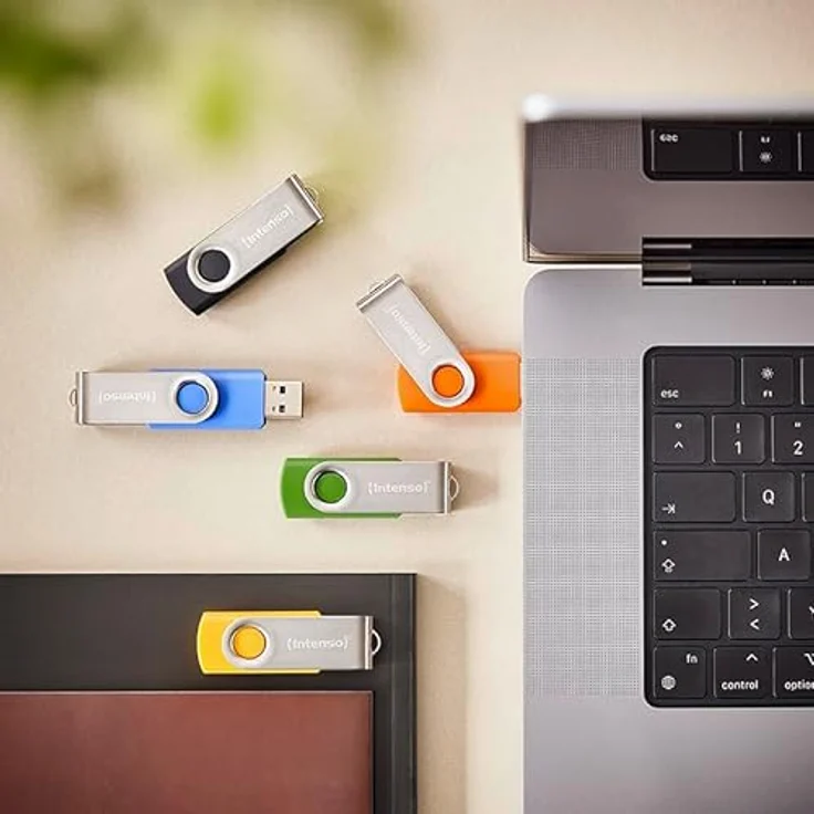 Intenso Office Line Typ-A USB-Stick 5er-Pack, 16GB Swivel, bis zu 70 MB/s, USB 3.2 Gen 1x1, in Gelb, Grün, Schwarz, Blau und Orange mit Beschriftungsetiketten – Bild 6