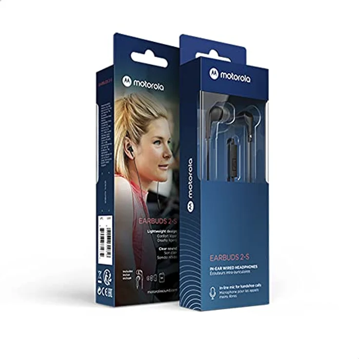 Motorola Sound Earbuds 105 - Kabelgebundenes In Ear Stereo Kopfhörer mit Mikrofon für Freisprechanrufe - Weiß, S/M/L – Bild 5