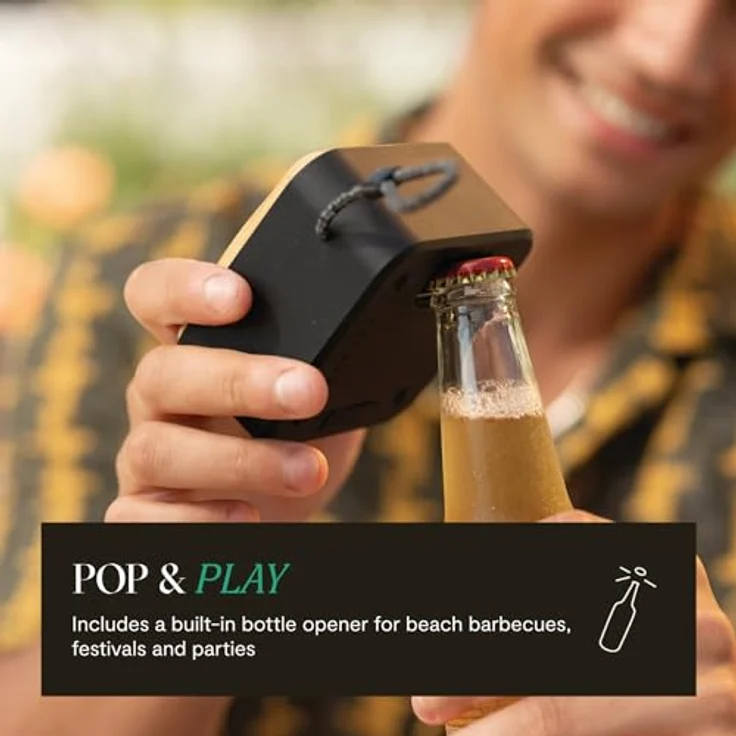 Marley Roots Bluetooth Lautsprecher – Tragbarer Mini Lautsprecher für Reisen & Outdoor, IP67 wasserdicht, 10 Stunden Spielzeit, Schwarz – Bild 5