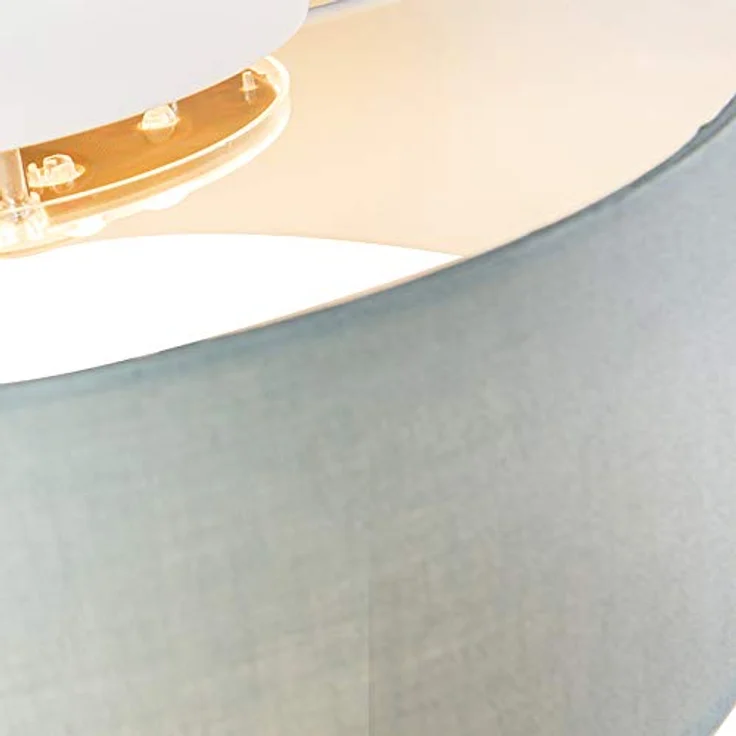 Qazqa - Modern Deckenleuchte grün 40 cm inkl. LED - Drum mit Schirm LED - Textil Rund - LED geeignet – Bild 5