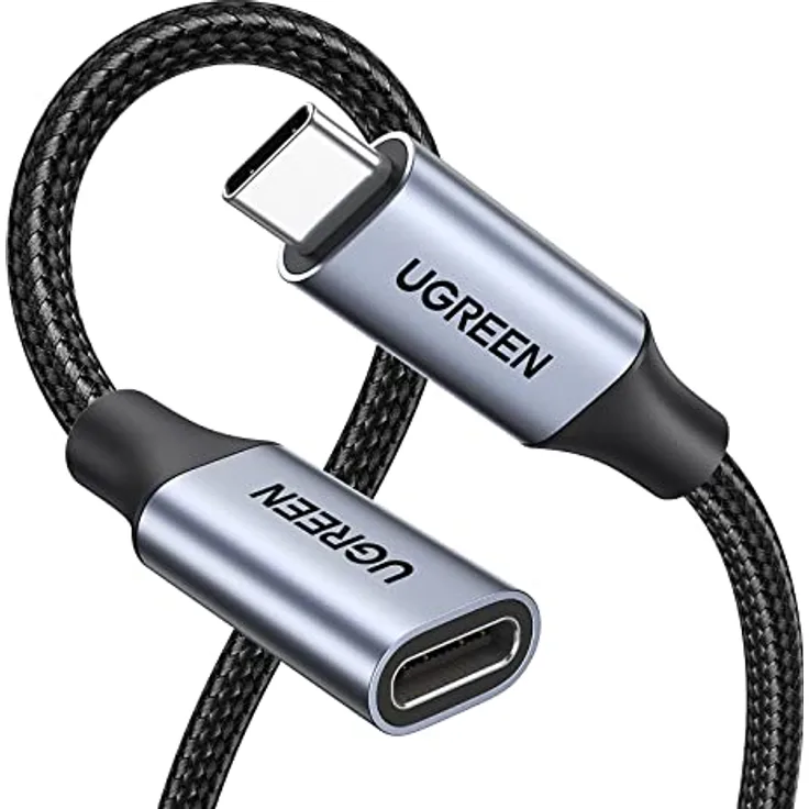 UGREEN USB C Verlängerung USB Typ C 3.1 Gen 2 USB-C Verlängerungskabel 100W/4K 60Hz kompatibel mit iPhone 15 Pro Max, M2 MacBook Pro/Air XPS 15 Galaxy S23 S22 Steam Deck Switch Konsolen usw. (1m)