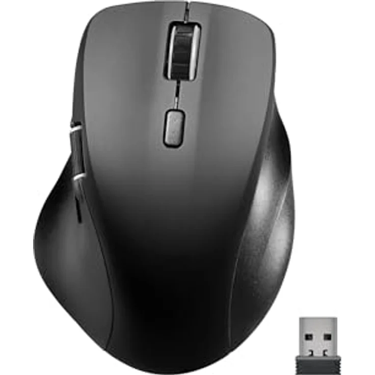 Speedlink Libera Rechargeable Wireless Silent Mouse, PC Maus kabellos leise wiederaufladbar, Bluetooth Maus und USB 2.4GHz, Daumen Scrollrad für horizontales Scrollen, leise Tasten, 3200 DPI, schwarz – Bild 2