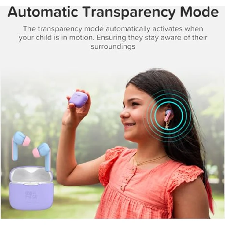 myFirst CareBuds Kinder-Kopfhörer, 85 dB maximale Lautstärke, Smart-Transparenz-Modus – Bild 5