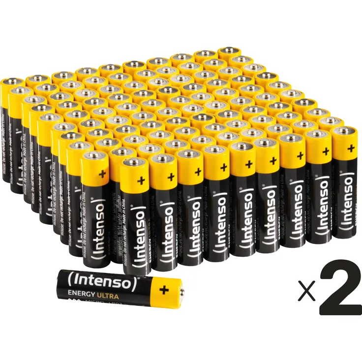 INTENSO Micro-Batterie-Set Energy Ultra, Alkaline LR03 AAA, 200 Stück, 1250 mAh