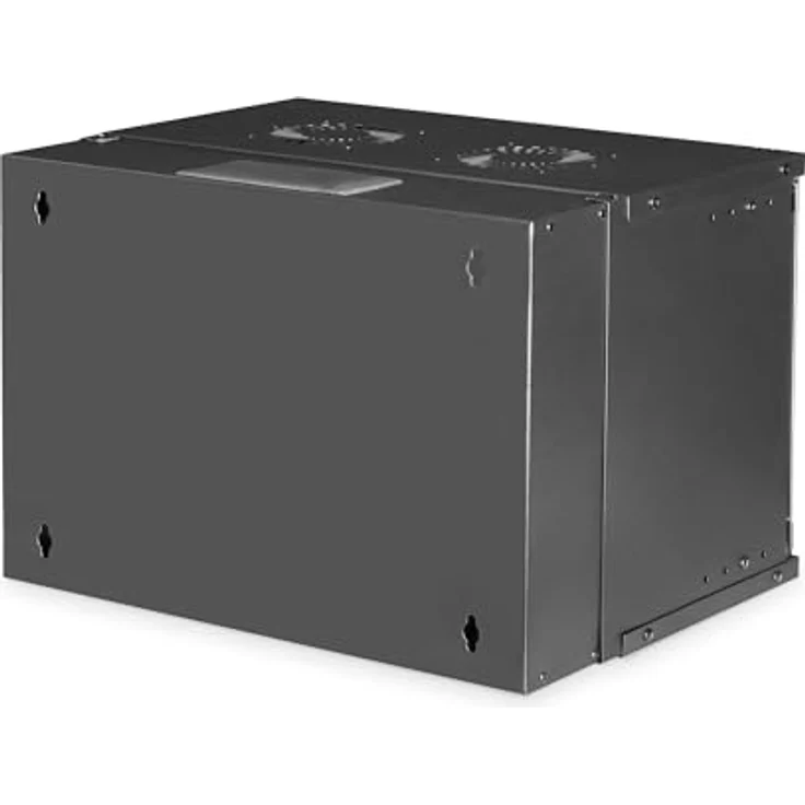 DIGITUS Netzwerkschrank SoHo Pro - 19-Zoll Rack 7 HE - Unmontiert - Wandmontage - 400 mm Tiefe - 327 mm Nutztiefe - Traglast 60 kg - Glastür - Schwarz – Bild 3