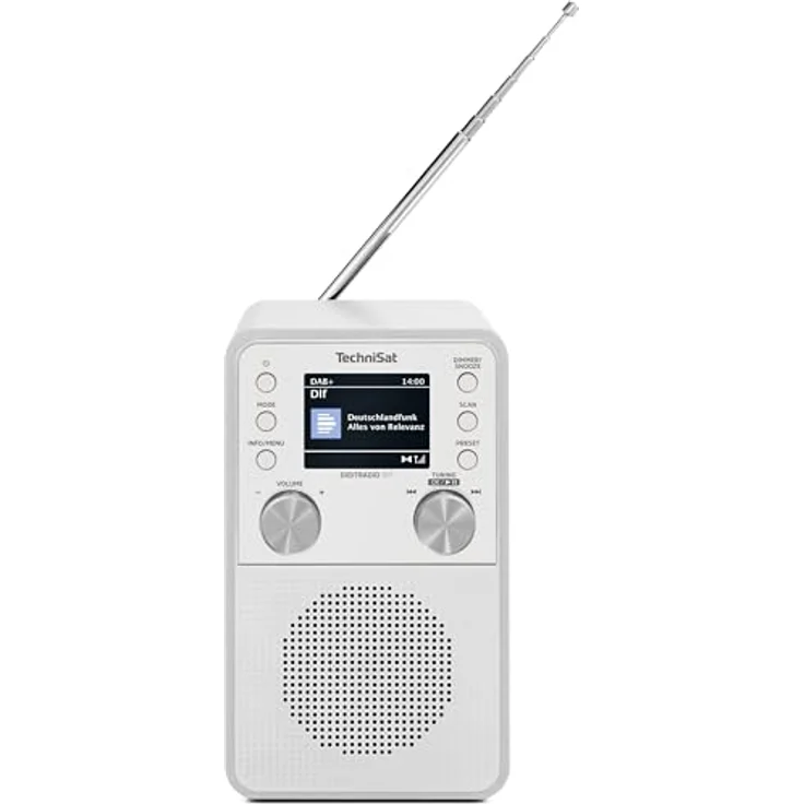 TechniSat DIGITRADIO 317, Vertikales DAB+ UKW Radio mit Bluetooth 5.3, Radiowecker, 2,4 Zoll Farbdisplay, 3 Watt, weiß – Bild 4