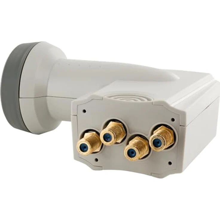 SCHWAIGER 364 Quad LNB, Low Noise Blockconverter mit Sun Protect Technologie, hitzebeständig, wasserdichter Wetterschutz, hellgrau – Bild 2