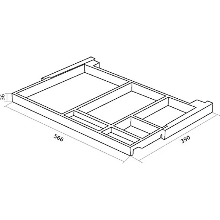 SOTECH Utensilien-Auszug Schubladenschiene Vollauszug UTENSILO 566 x 390 x 36 mm Schreibtischauszug schwarz – Bild 3