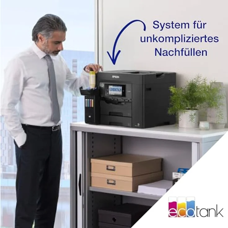 Epson EcoTank ET-5805 WLAN-Multifunktionsdrucker, A4, Fax, Schwarz, Farb-Tintenstrahl-Technologie, Duplex-Druck, Drahtlose Schnittstellen – Bild 9