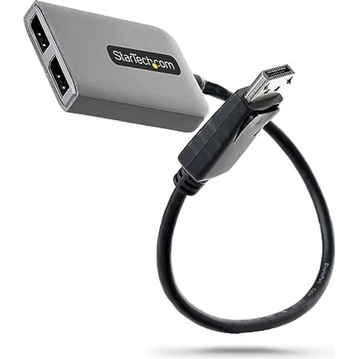 StarTech.com 2-Port DisplayPort MST Hub, Dual 4K 60Hz DP, DisplayPort Splitter auf 2X DP Monitore, DP 1.4 Multi-Monitor Video Adapter, 30 cm Kabel, USB Betrieben, nur Windows (MST14DP122DP) – Bild 1