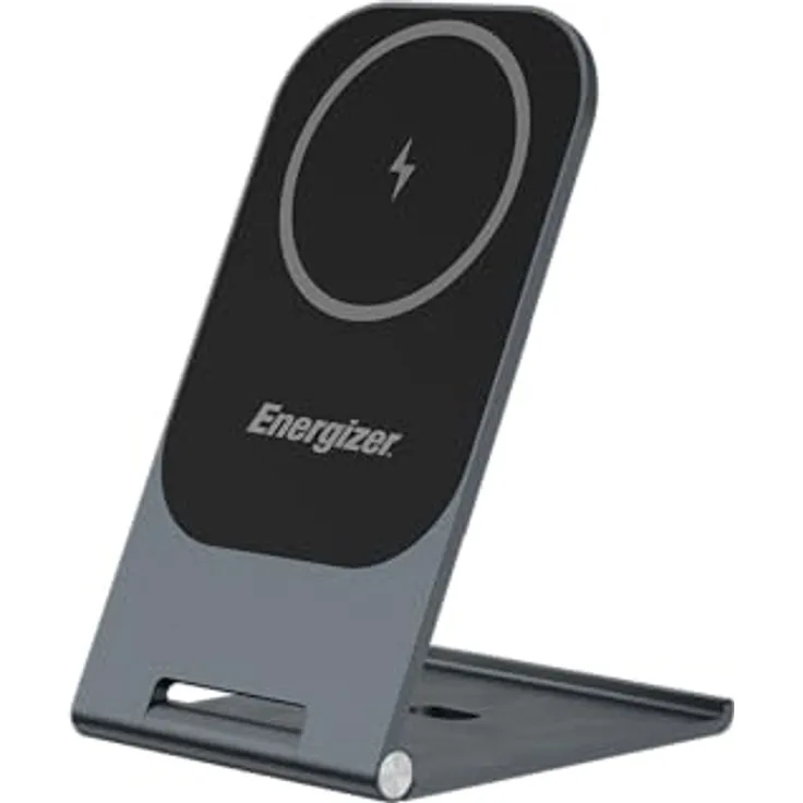 Energizer Kabelloses MagSafe Ladepad - 15W, ultradünnes Aluminiumgehäuse, magnetische Befestigung, 180° Betrachtungswinkel, PowerSafe-Schutz