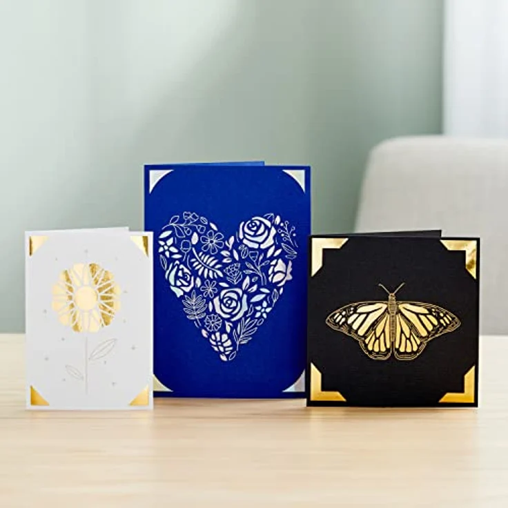 Cricut Insert Cards FOIL Celebration S40, Kartenset in Rot und Blau mit klebstofffreiem Design und weißen Umschlägen – Bild 14