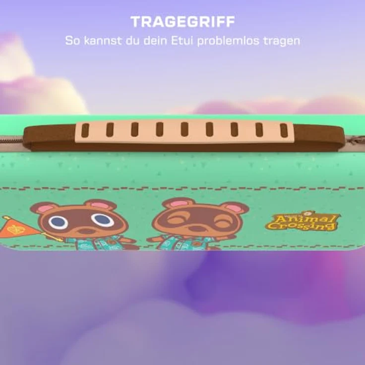 Turtle Beach PlayTrek Travel Case Animal Crossing Timmy & Tommy, für Nintendo Switch 2, EVA-Molded Shell, PU Leder, mit Tragegriff und Spielkartenhalter – Bild 5