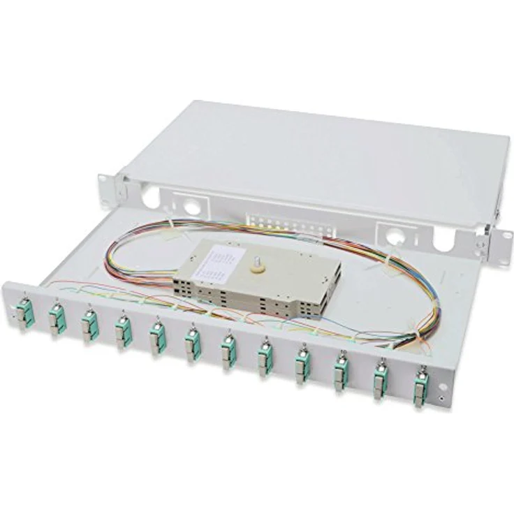 Digitus LWL-Patchpanel DN-96321/3, 12 Port SC, 1 HE, spleißfertig mit Vollmetallgehäuse und Spleißkassetten – Bild 1