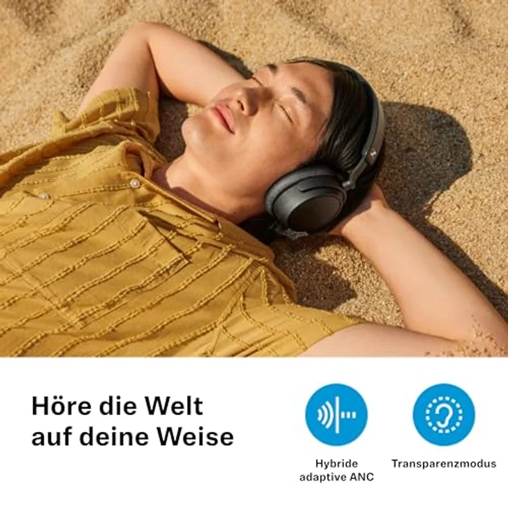 Sennheiser ACCENTUM Plus Wireless Bluetooth Kopfhörer – optimale Klangqualität mit Schnellladefunktion, 50 Stunden Akkulaufzeit und Adaptive Hybrid ANC – Schwarz – Bild 4