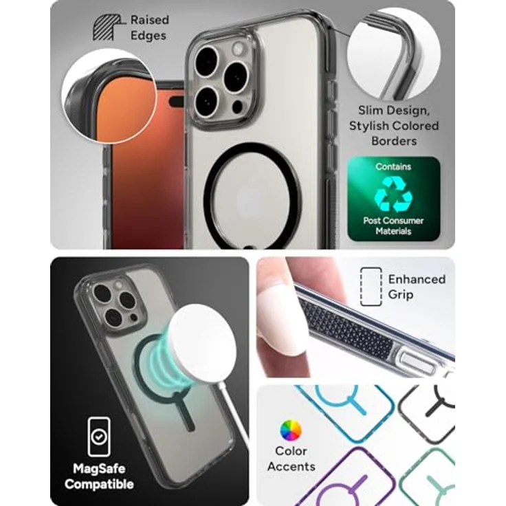 ZAGG Santa Cruz Snap, Graphen-verstärkte Hülle für iPhone 16 Pro Max [6.9-Inch], MagSafe-kompatibel, stoßfest, Rückabdeckung (Schwarz) – Bild 5